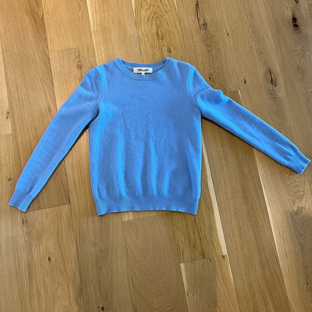 Diane Von Furstenberg Blue Cashmere Sweater (S)